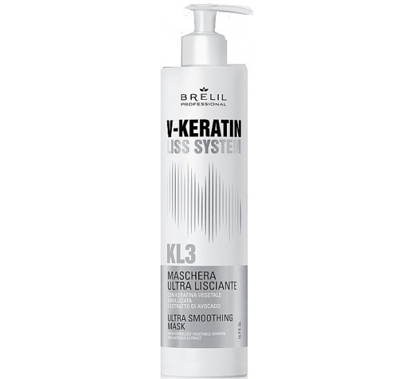 Изглаждаща маска за коса Brelil V-Keratin Liss System KL3 Ultra Smoothing Mask 500мл.